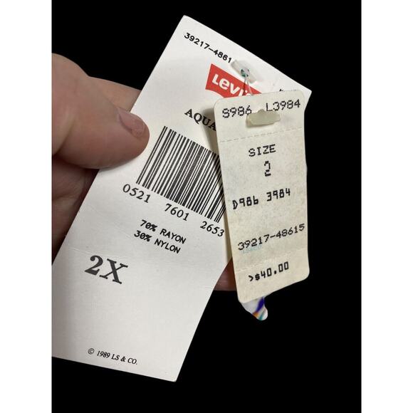 Levis x Dockers Shorts Vintage NEW 1980s Size 2XL Mens White Tropical Rainbow - Picture 11 of 14